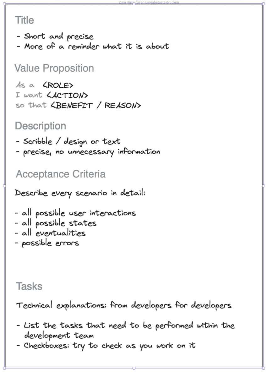 User Story Structure